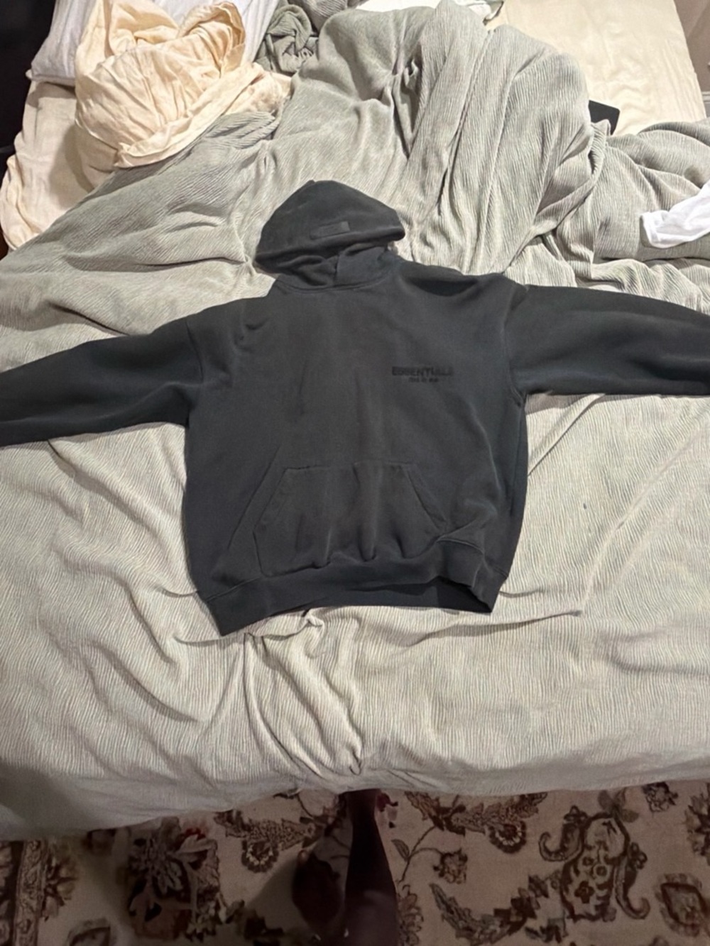 Essentials Black Pullover Hoodie - Minimal Logo